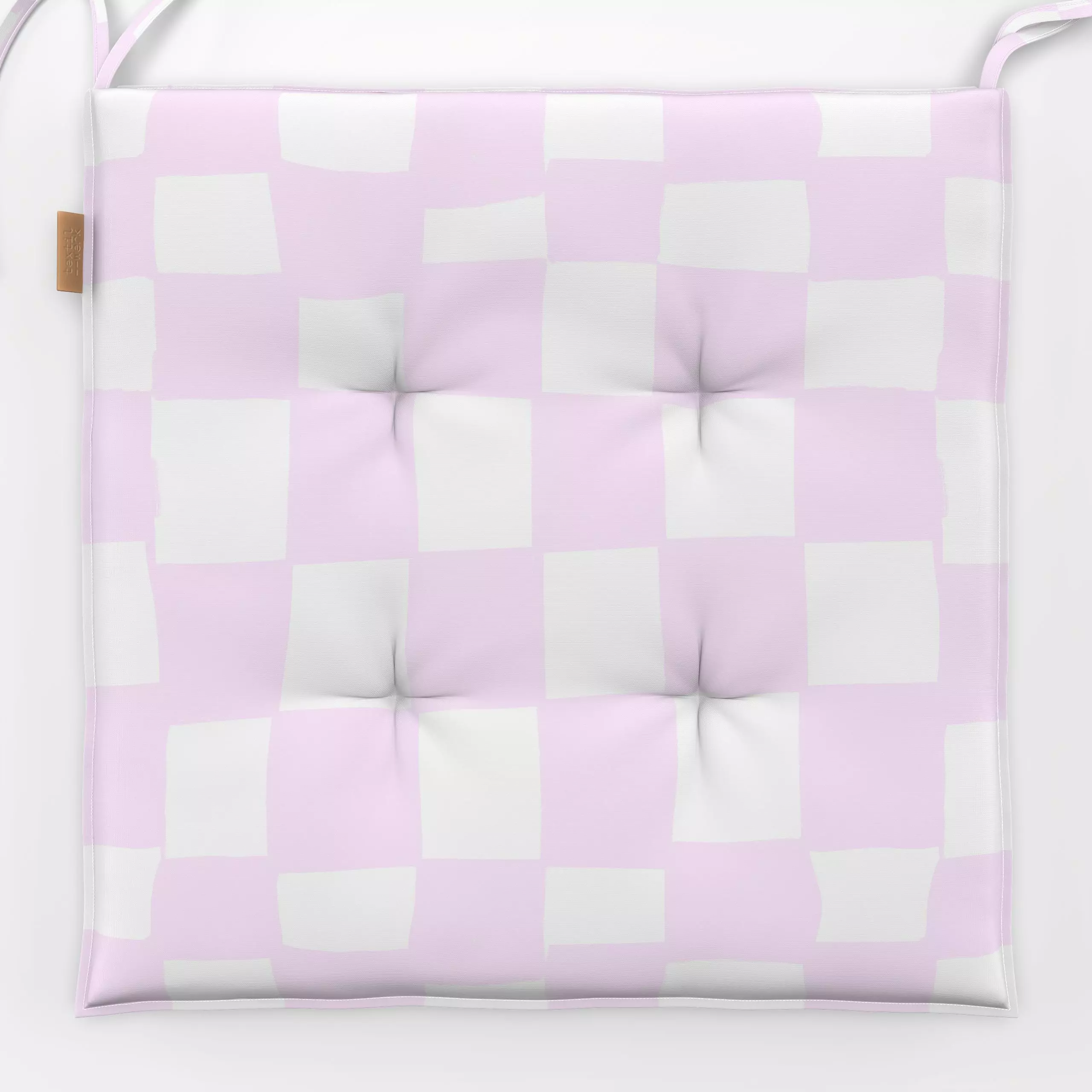 Sitzkissen Rosa Check - Symbole & Muster - von „Studio ROSAGRAU"; Muster, minimal, rosa, Retro, Weiss, StudioROSAGRAU