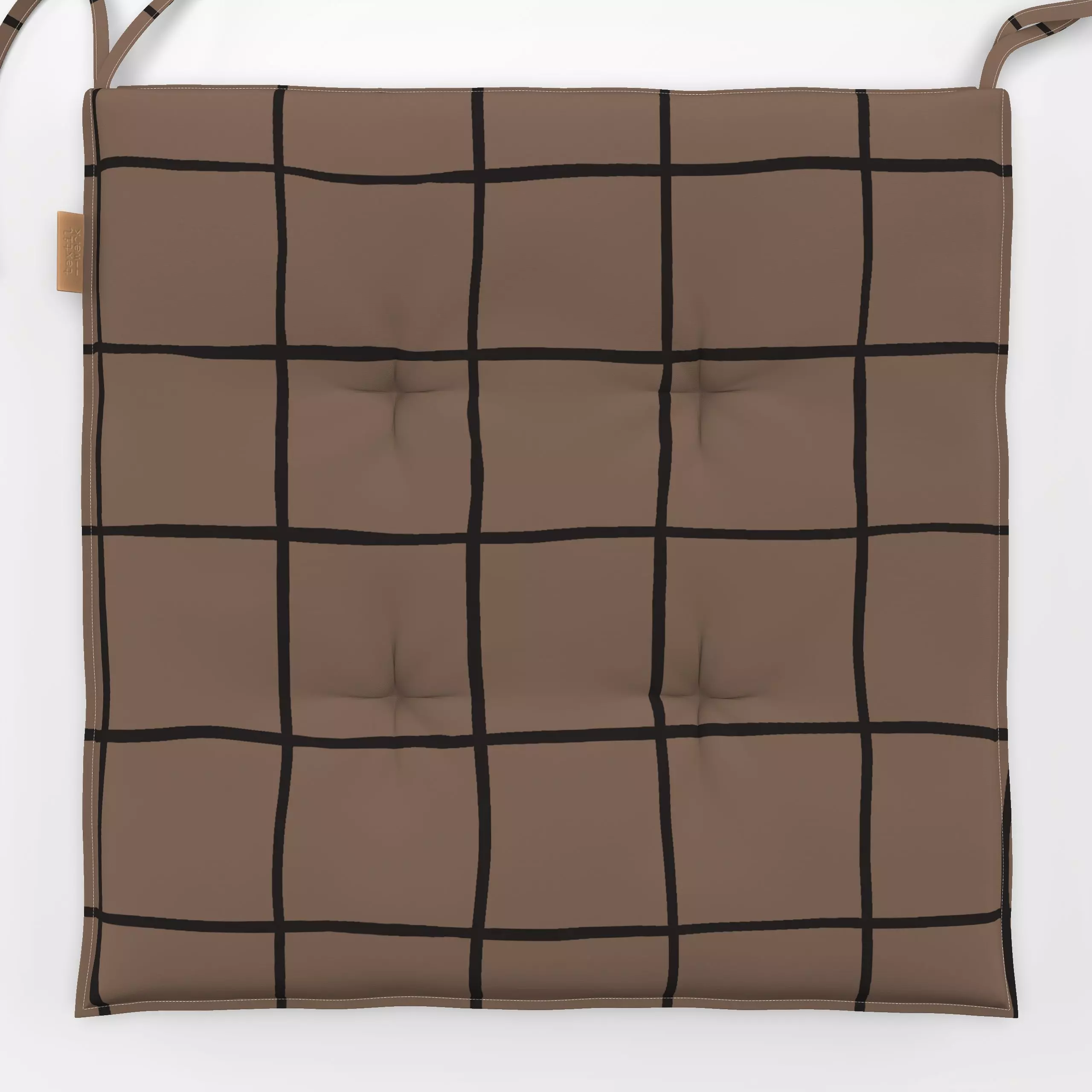 Sitzkissen Karo Braun - Symbole & Muster - von „Studio Kesse"; Linien, Winter, Karo, Herbst, landhaus, klassisch, Herbstdeko...
