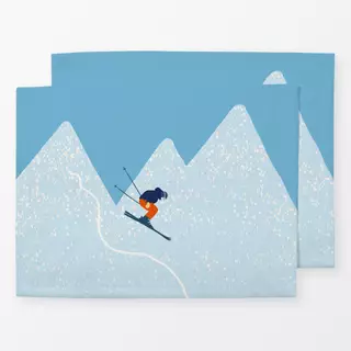 Tischset Ski Abfahrt Berg