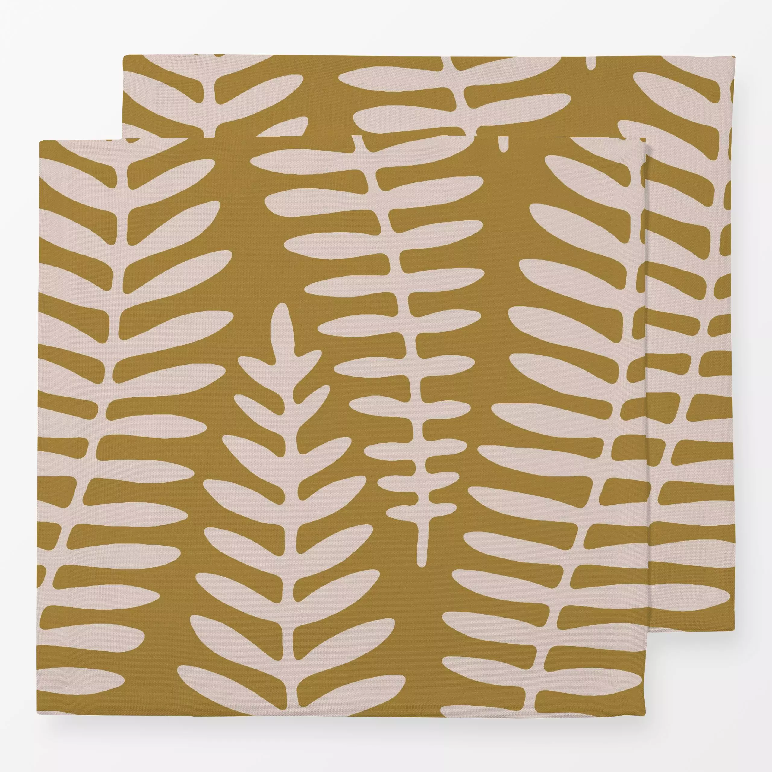 Servietten Palmenblatt Beige Braun - Blumen & Florales, Pflanzen & Botanik - von „Studio Kesse"; boho, Blatt, Blätter, Pflan...