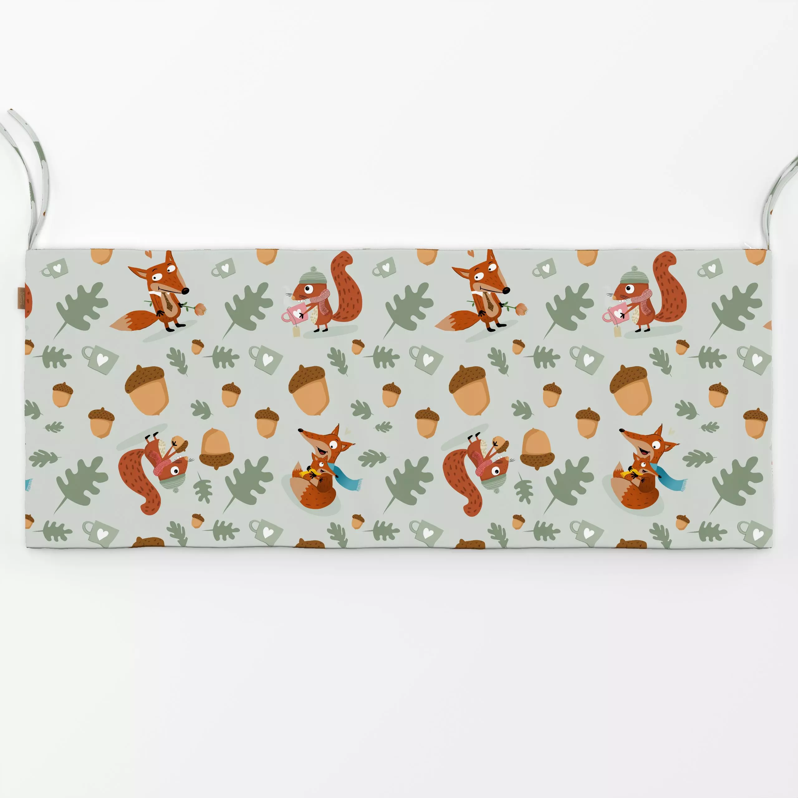 Bankauflage Fuchs und Eichhörnchen - Herbst, Kinderzimmer & Motive für Kinder, Tiere - von „Heyduda"; Illustration, Zeichnun...