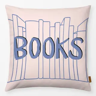 Kissen Books Bücher Blau Rosa