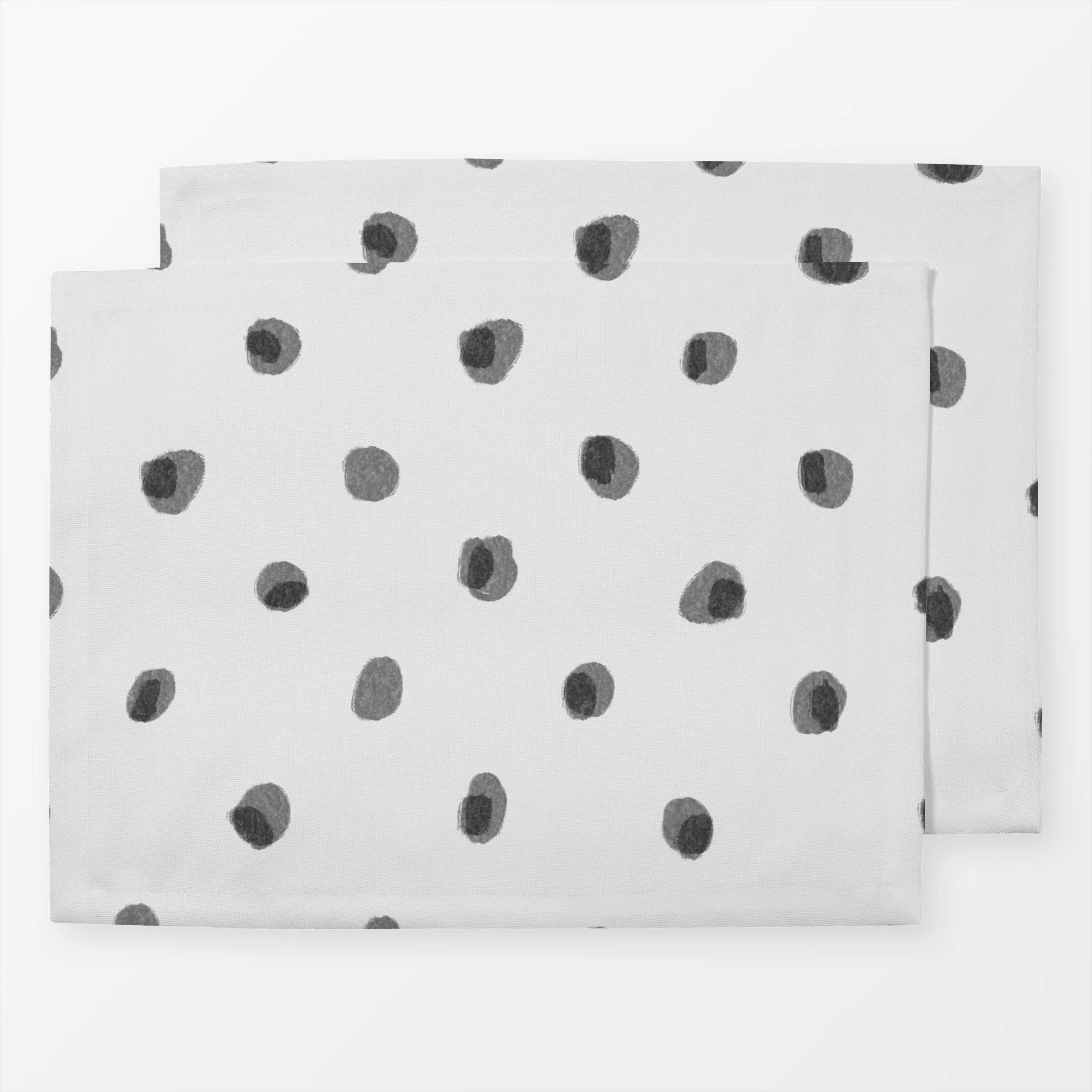 Tischset Punkte auf Punkte schwarz - Symbole & Muster - von „Jana Driver"; Muster, schwarz, Punkte, grau, Dots, gepunktet