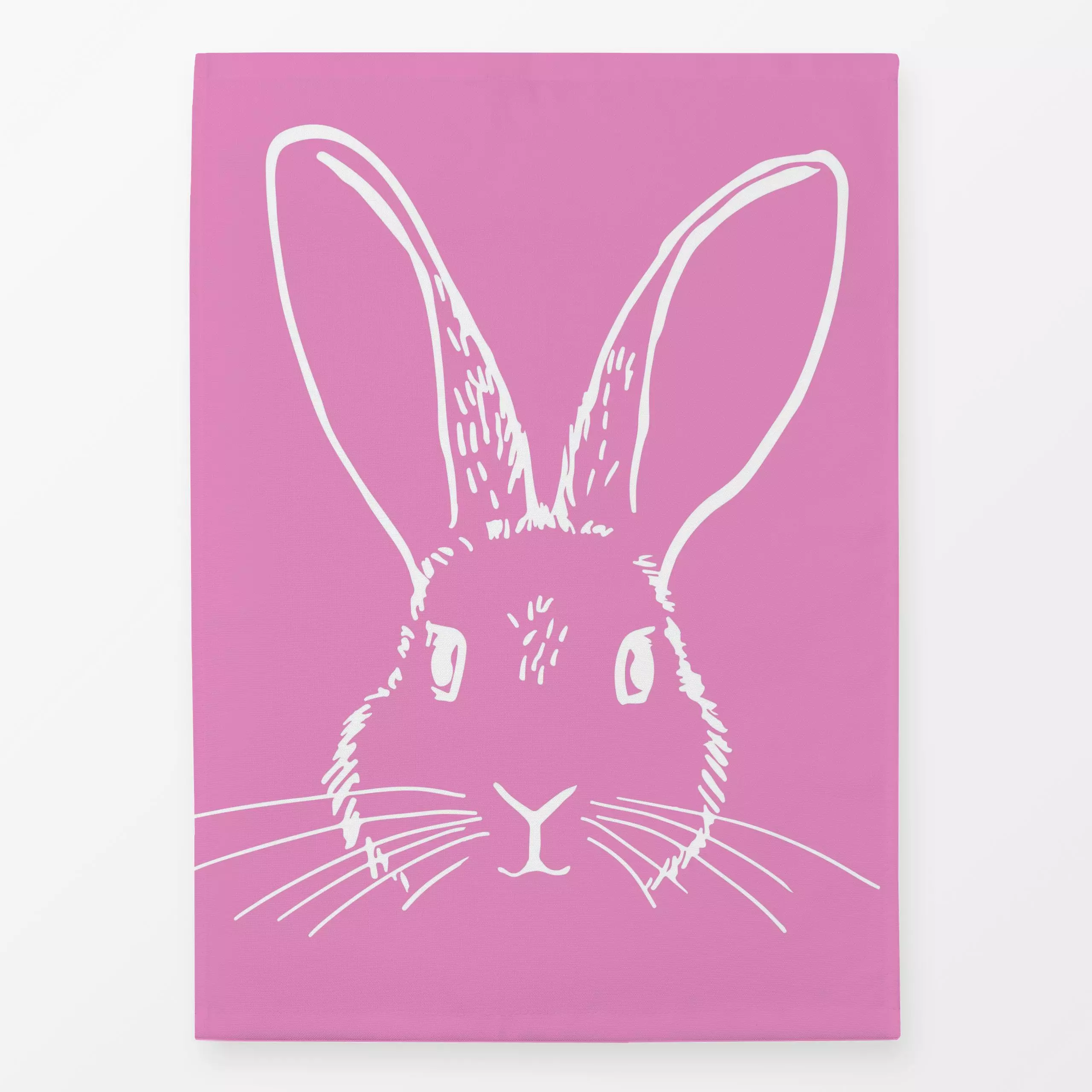 Geschirrtücher Bunny Sketch Pink - Frühling, Tiere - von „Andrea Haase"; Hase, niedlich, Kaninchen, Osterhase, minimalistisc...