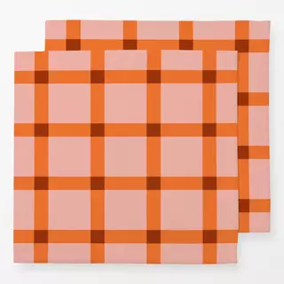 Servietten Karo Lachs Orange Braun