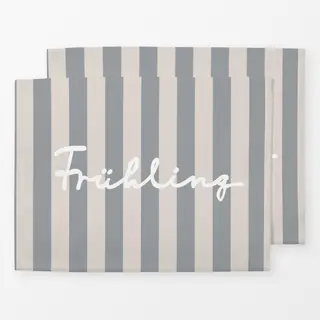 Tischset Frühling Auf Grauen Streifen