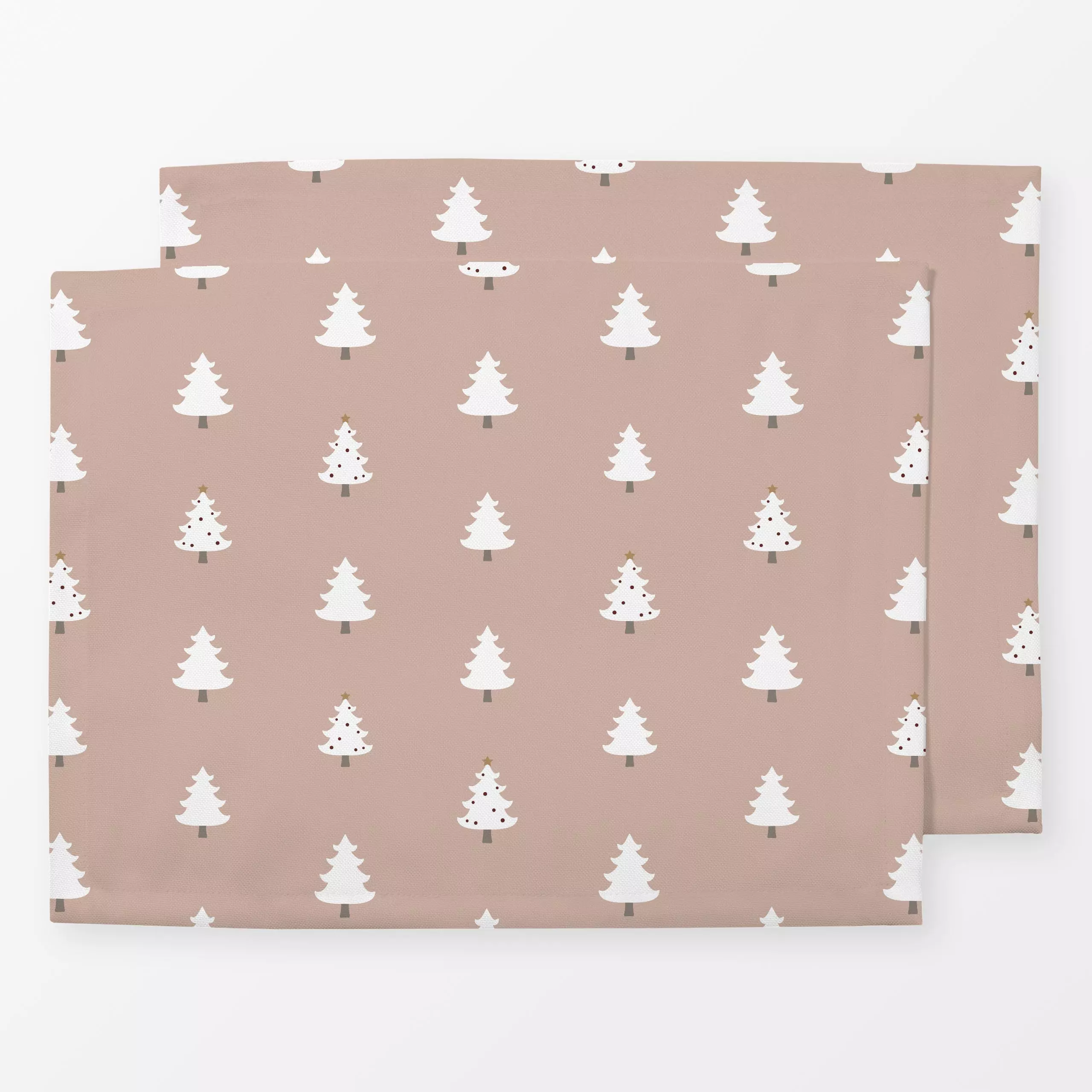 Tischset Sparkling Winter Forest nude - Weihnachten, Winter, Symbole & Muster - von „Karen Menzenbach"; rosa, Bäume, Wald, T...