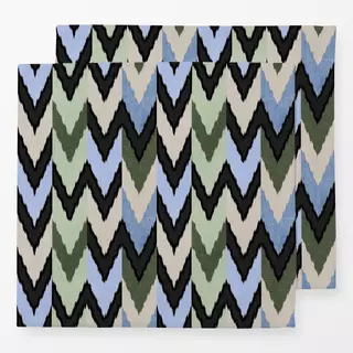 Servietten Zigzag Ikat Blue Green