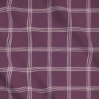 Meterware Karo Grid Muster Beige Pflaume