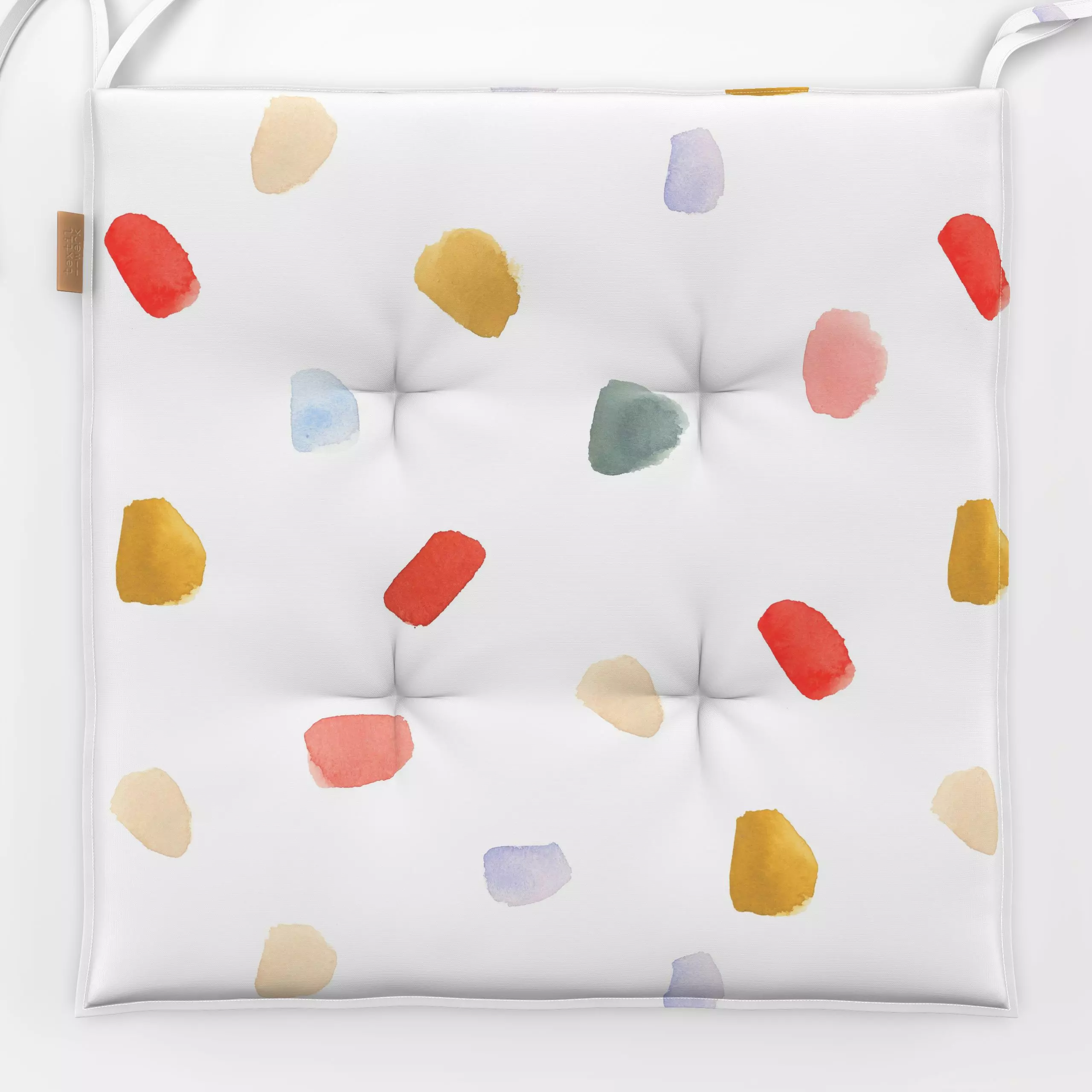 Sitzkissen Sommertag Bunte Farbpunkte - Symbole & Muster - von „Lena Yokota"; Muster, Sommerblumen, Dots, bunt, pattern, fle...