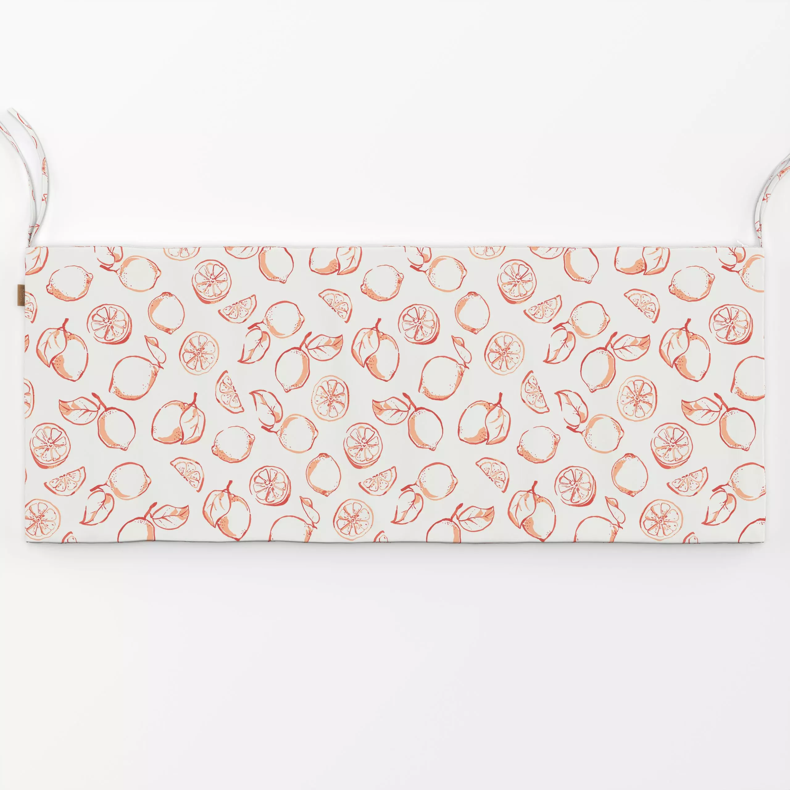 Bankauflage Limones coral - von „Katrin Graff"; Obst, mediterran, Zitronen, mediterranean, citrus, Mittelmeer, Koralle, cora...