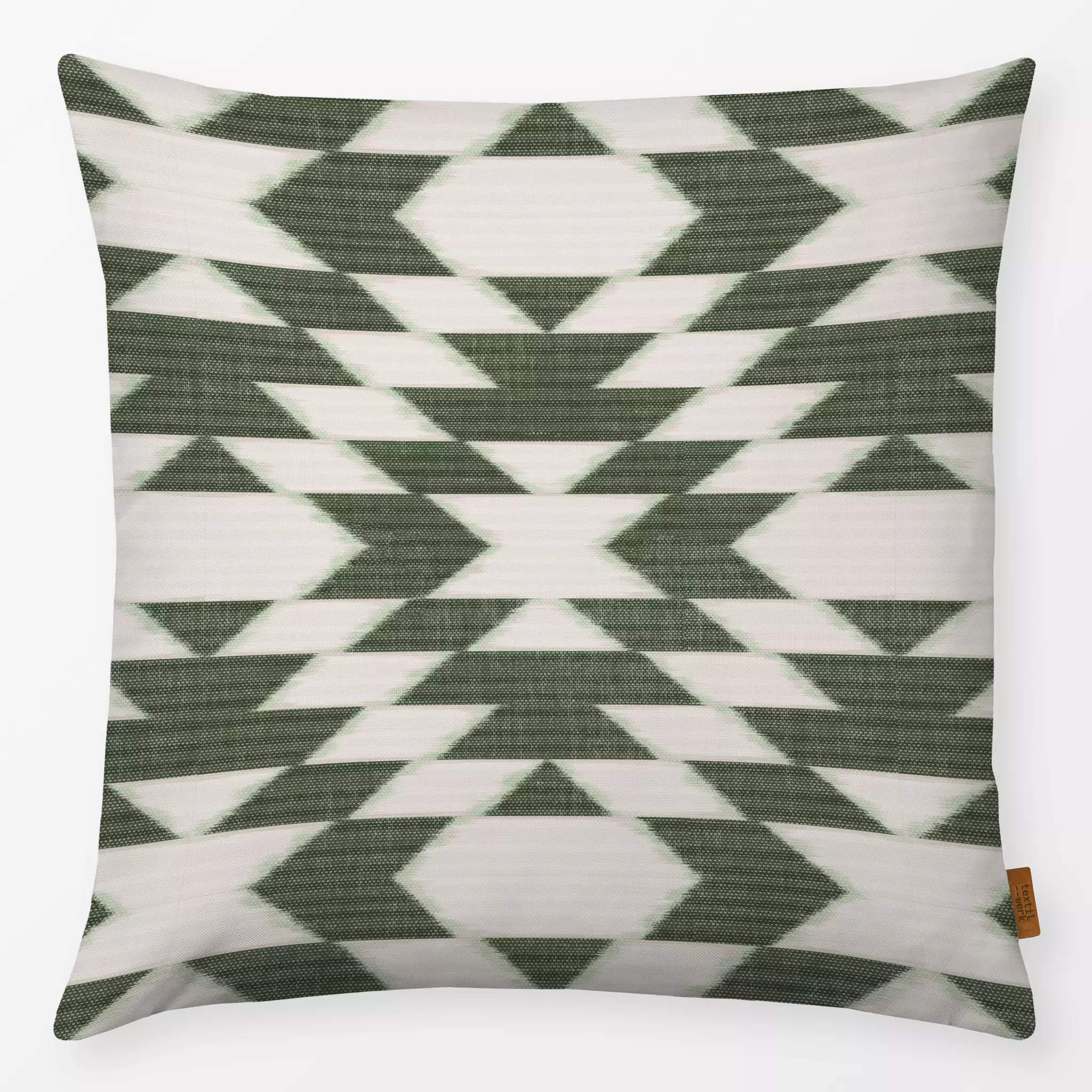 Kissen Kissen Diamonds Ikat Darkgreen