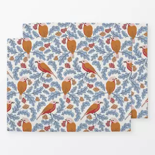 Tischset Herbstbeeren und Vögel