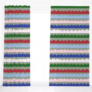 Dekovorhang Wintermuster auf grün