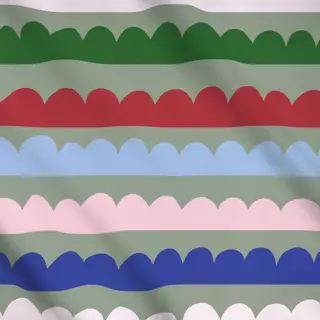 Meterware Wintermuster auf grün