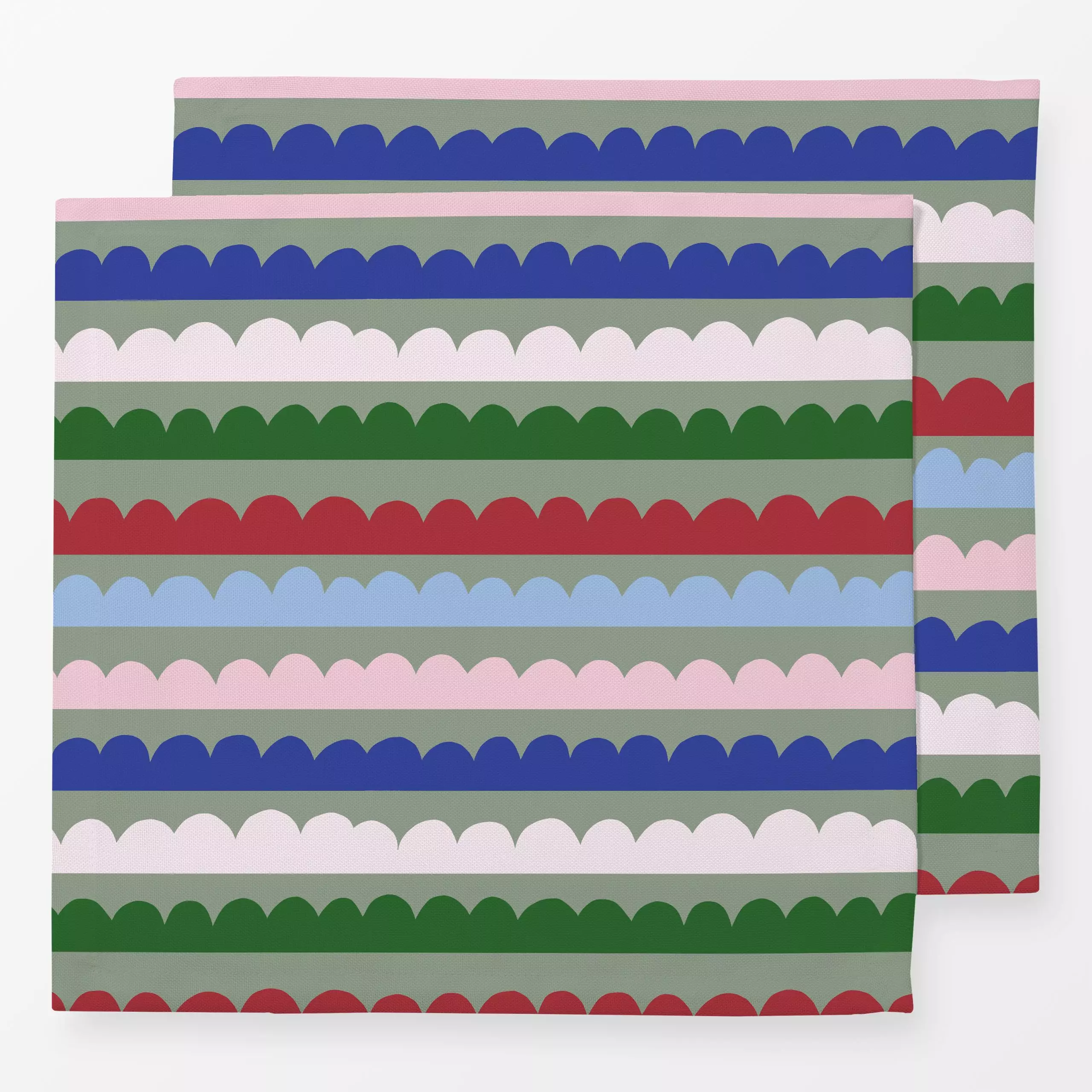 Servietten Wintermuster auf grün - Weihnachten, Symbole & Muster - von „Iris Knabenschuh Textildesign"; Weihnachten, Winter,...