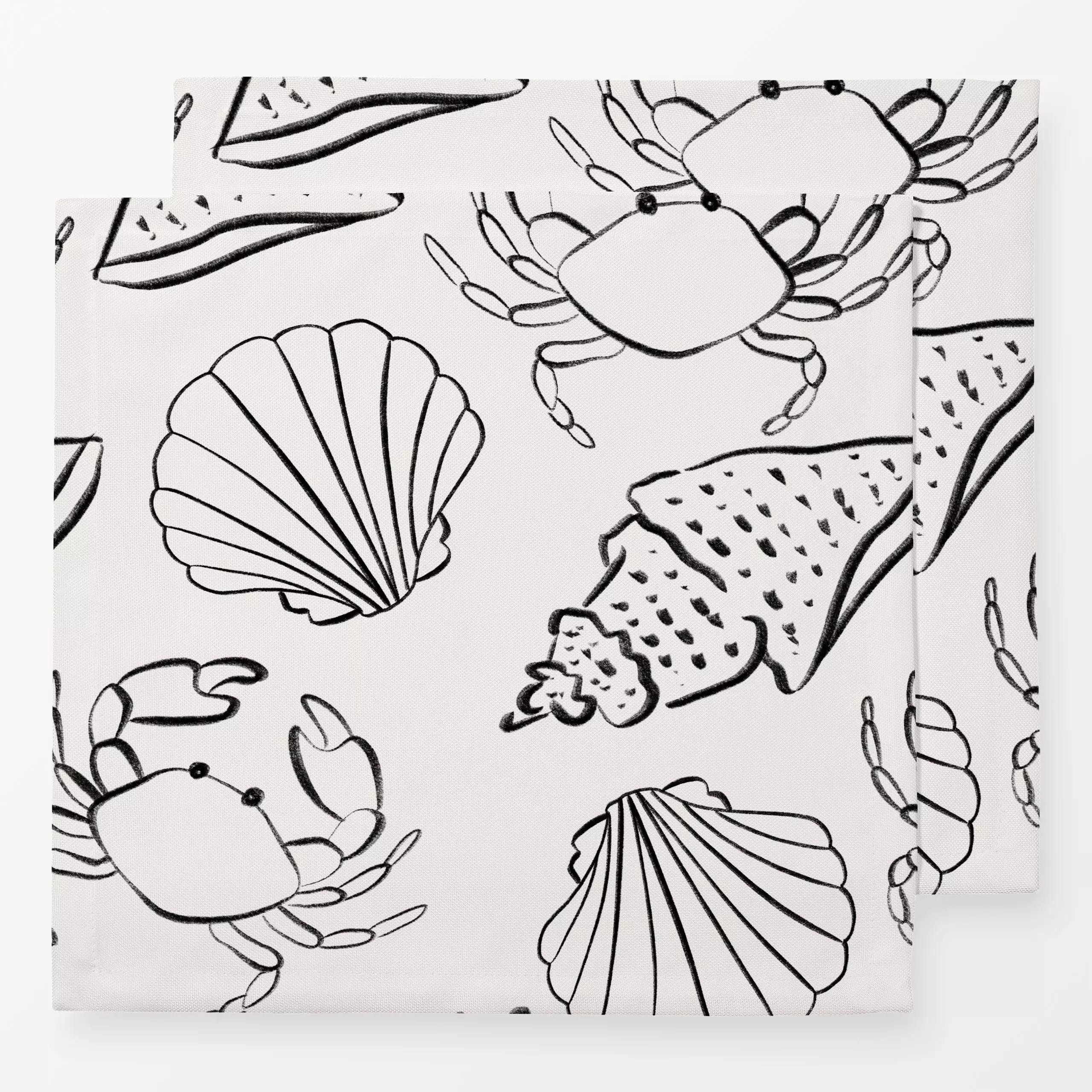 Servietten Muschel Allover beige - Natur & Landschaft, Sommer, Tiere - von „Kruth Design“; Meer, Meerestiere, Sommer, Musche...