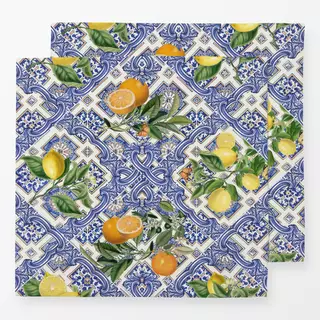 Servietten Mittelmeer Fliesen Früchten