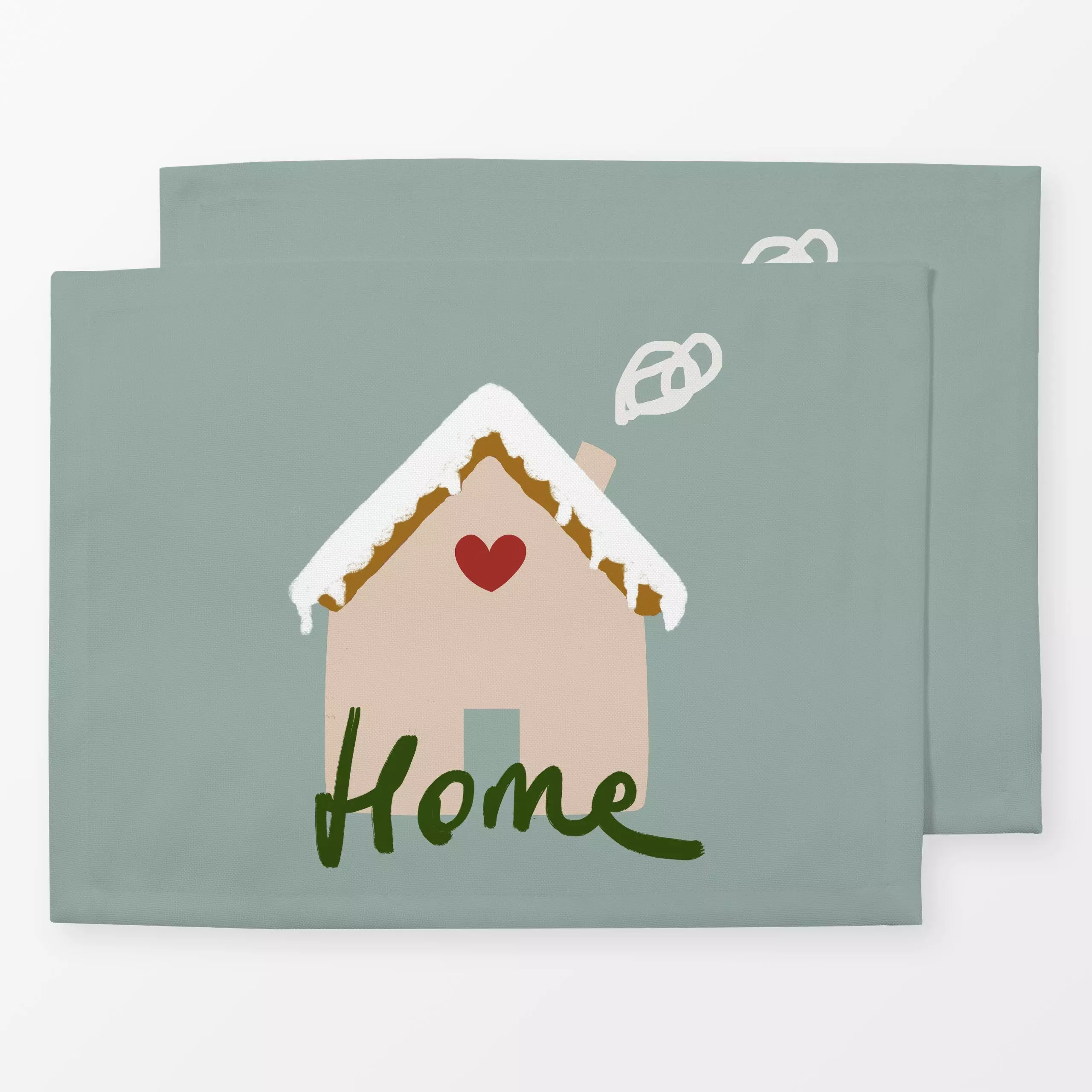 Tischset Lebkuchenhaus mit Herz - Weihnachten, Winter - von „Alisa Knöß"; Home, Haus, Nikolaus, Weihnachtsdeko, winterdeko, ...