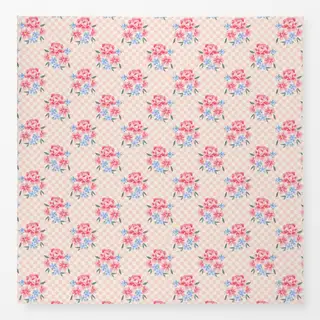 Tischdecke Blumen Karo rosa