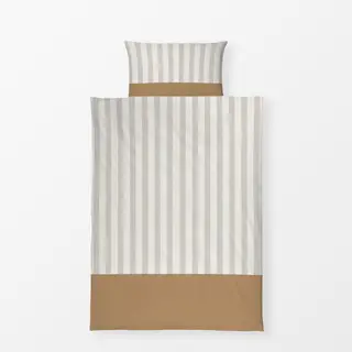 Bettwäsche Boho Braun Beige gestreift