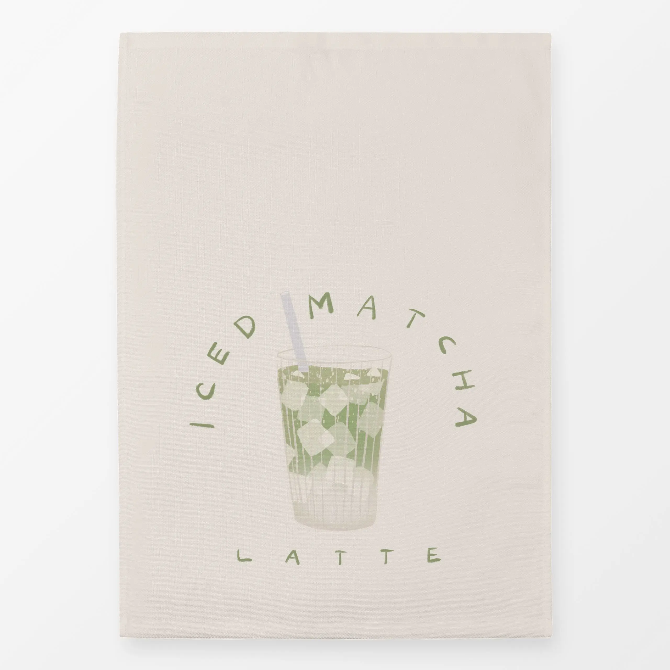 Geschirrtücher Iced Matcha Latte Beige - Küche, Essen & Trinken - von „Sophie Augustin Illustration"; Tee, tea, Drinks, Matc...