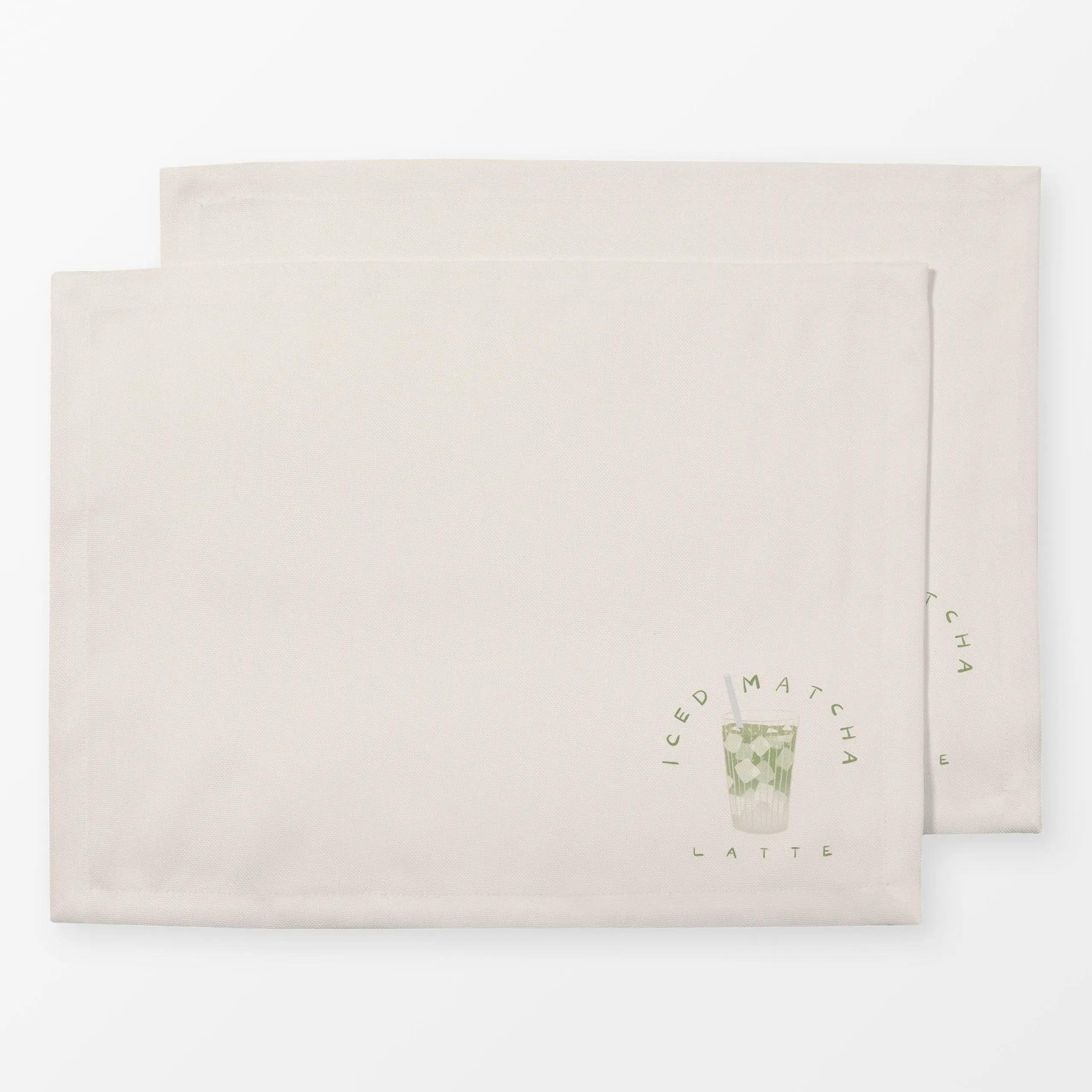 Tischset Iced Matcha Latte Beige - Küche, Essen & Trinken - von „Sophie Augustin Illustration"; Tee, tea, Drinks, Matcha, Ma...