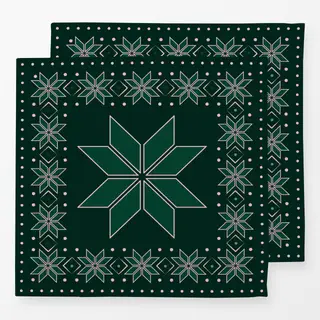 Servietten Norweger Stern dunkelgrün