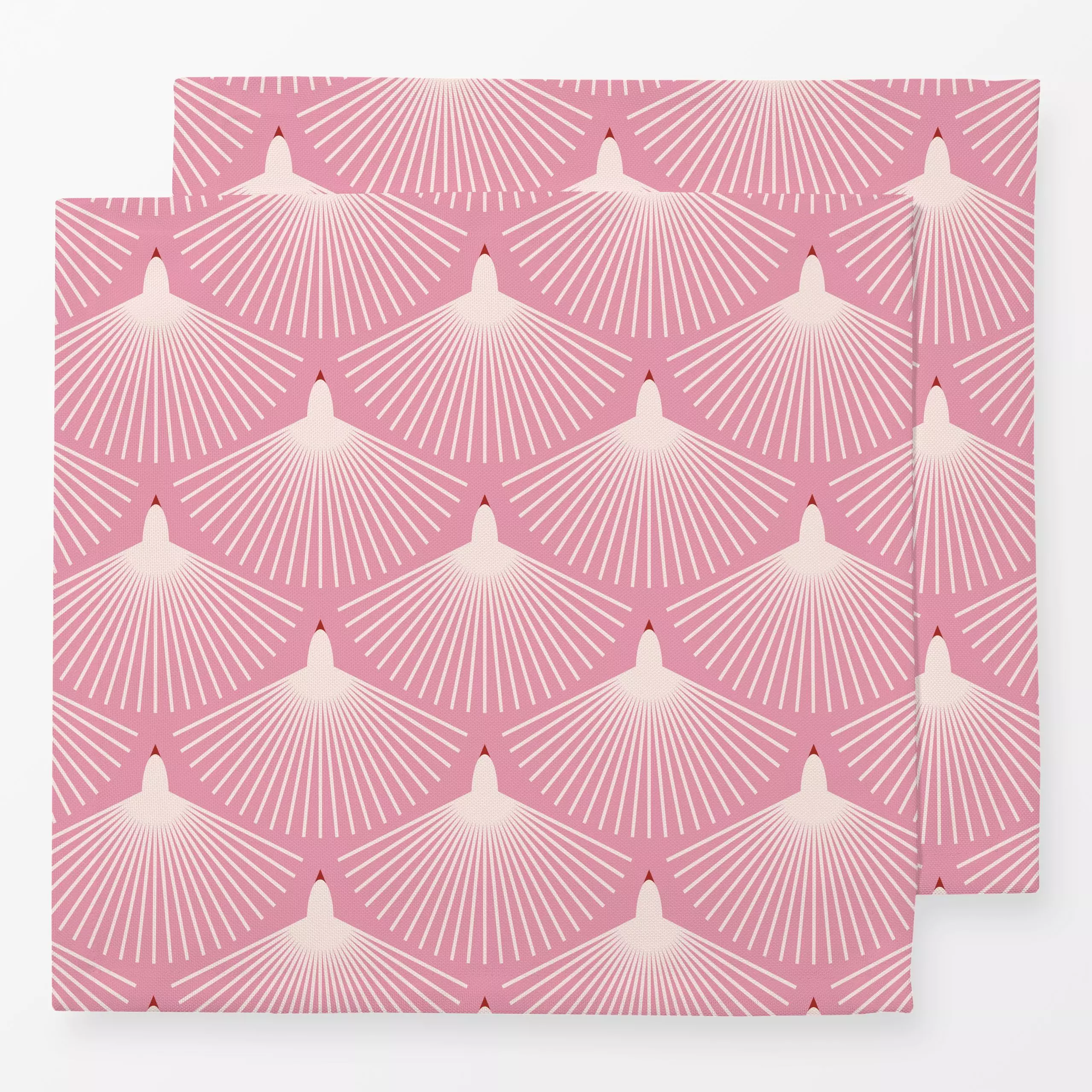 Servietten Graphic Bird pink - Symbole & Muster - von „Kathrin Woo"; minimal, abstrakt, Kissen, Geometrisch, Vogel, modern, ...