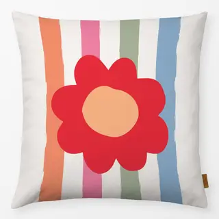 Kissen Streifen Blume bunt