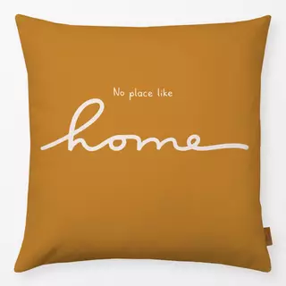 Kissen Home Spruch Beige Gelb