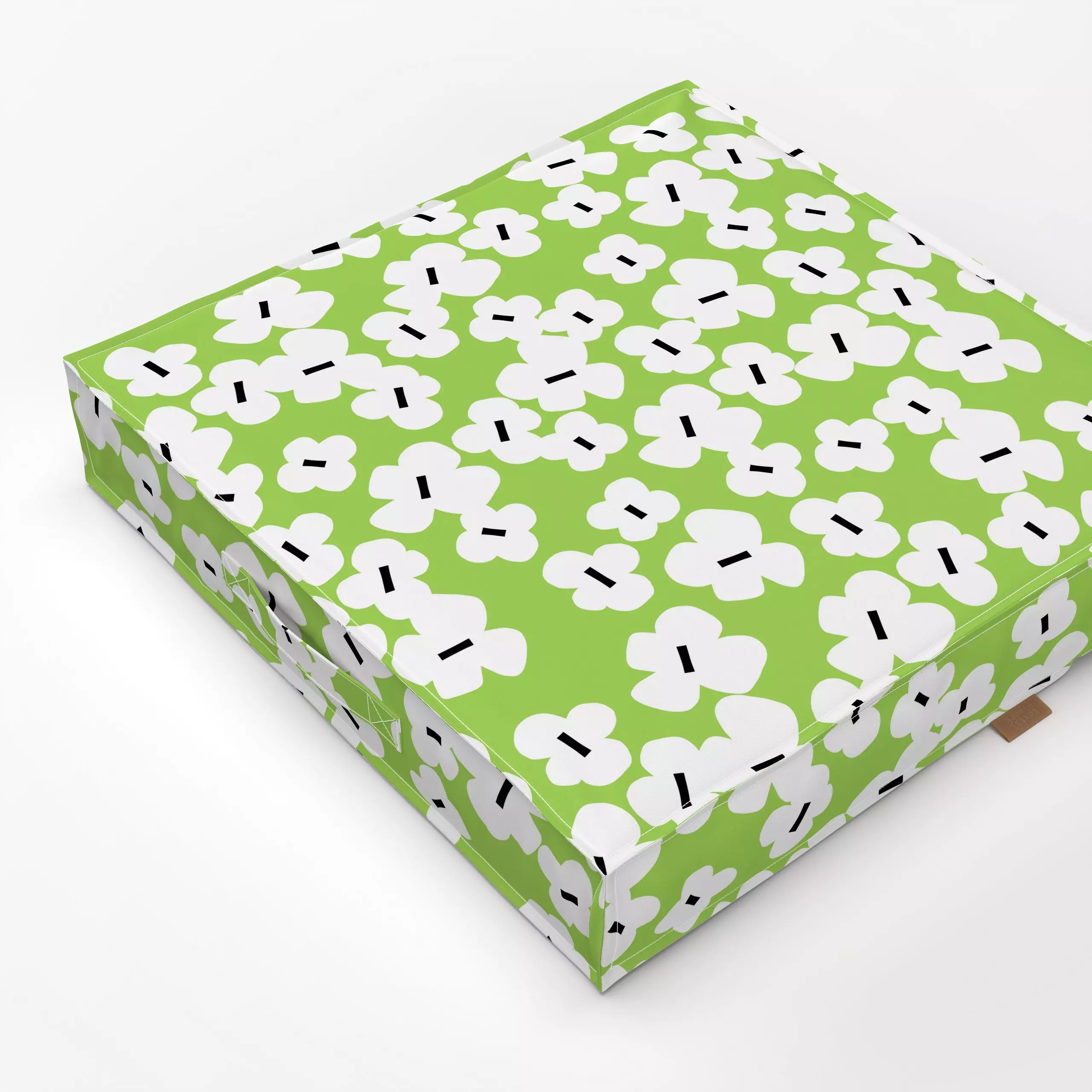 Bodenkissen Fall Floral Green - Blumen & Florales, Symbole & Muster - von „Lisa Jasmin Bauer"; Muster, abstrakt, Blumen, pat...