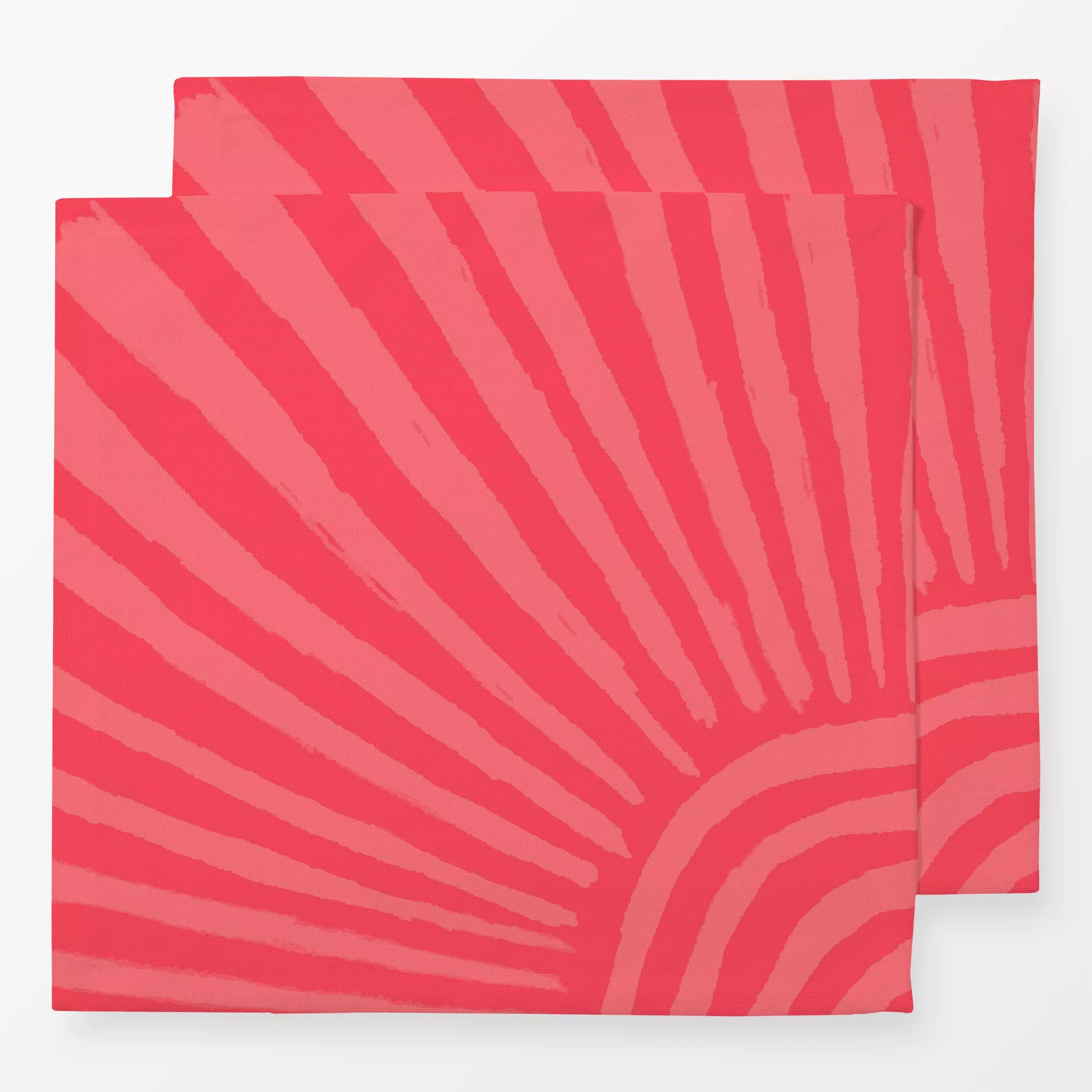 Servietten Vibrant Summer - Muschel rot - Sommer, Symbole & Muster - von „Carolin Vonhoff"; Zeichnung, Linien, abstrakt, Str...