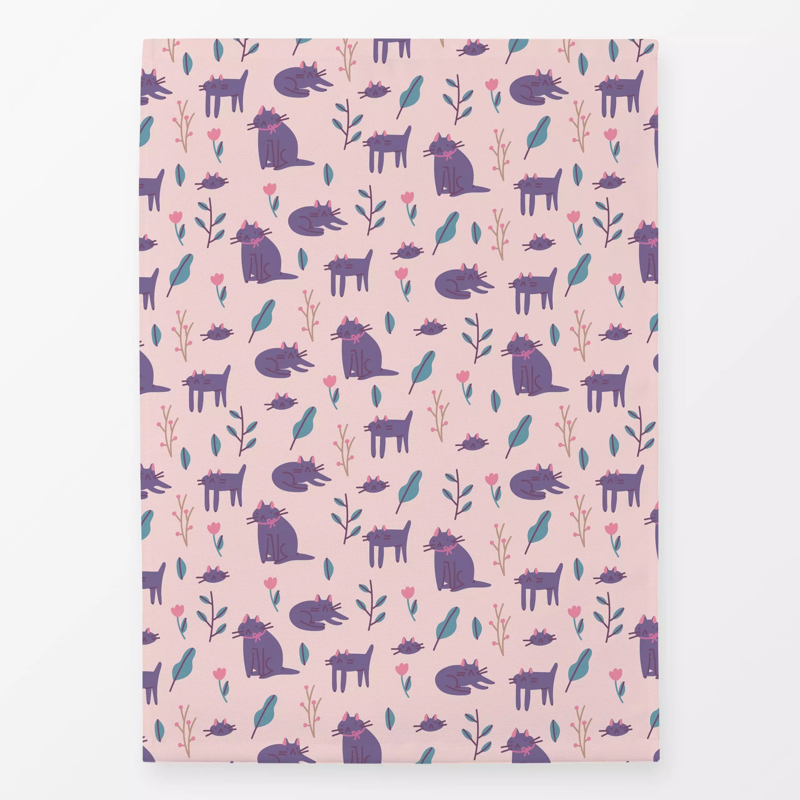 Geschirrtücher Sweet Cats - Tiere - von „Sara Maese"; pink, flower, Cat, feminine, plants, cats