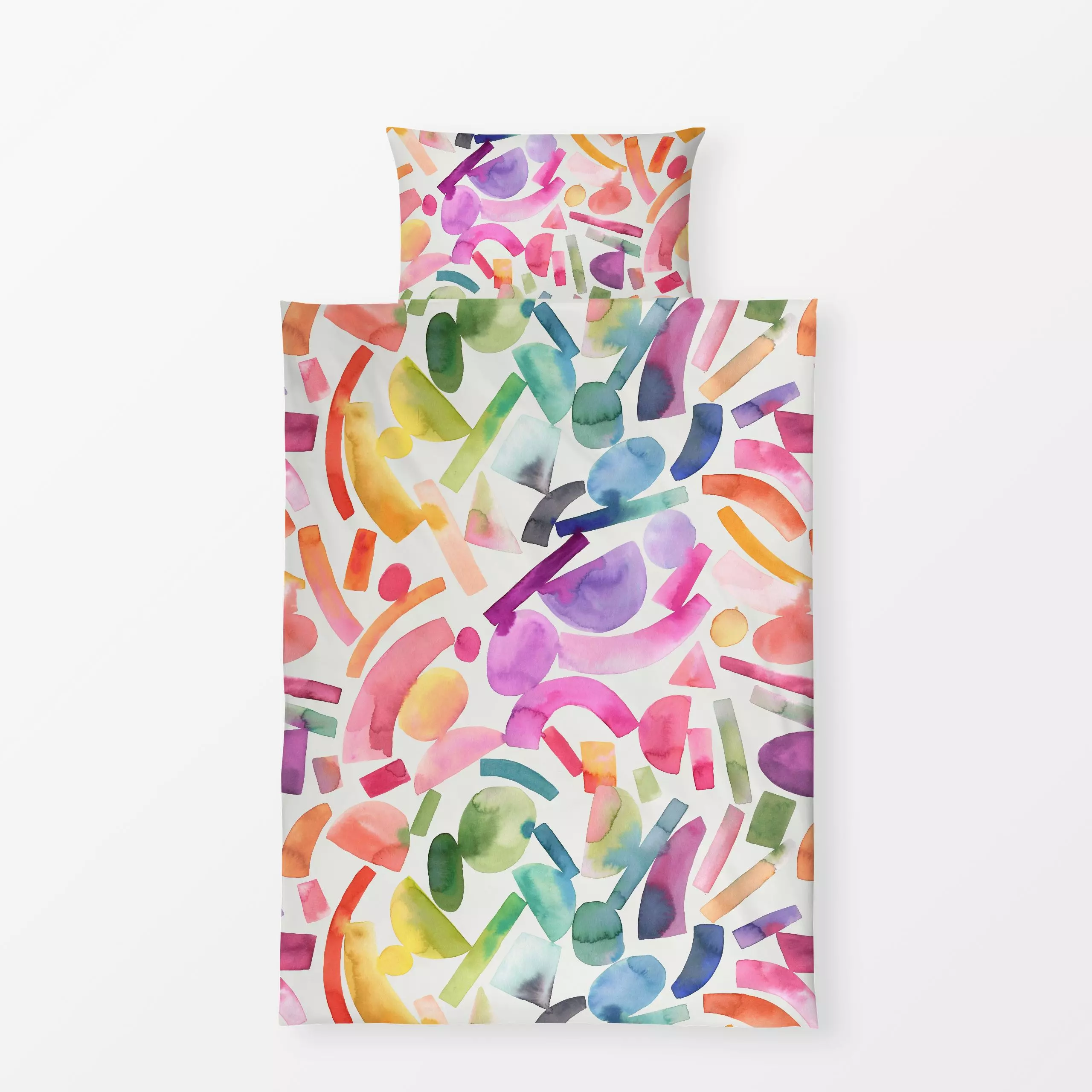 Bettwäsche Modern Colorful Geometric Form - Symbole & Muster, Retro & Vintage - von „Ninola Design "; Aquarell, Geometrisch,...