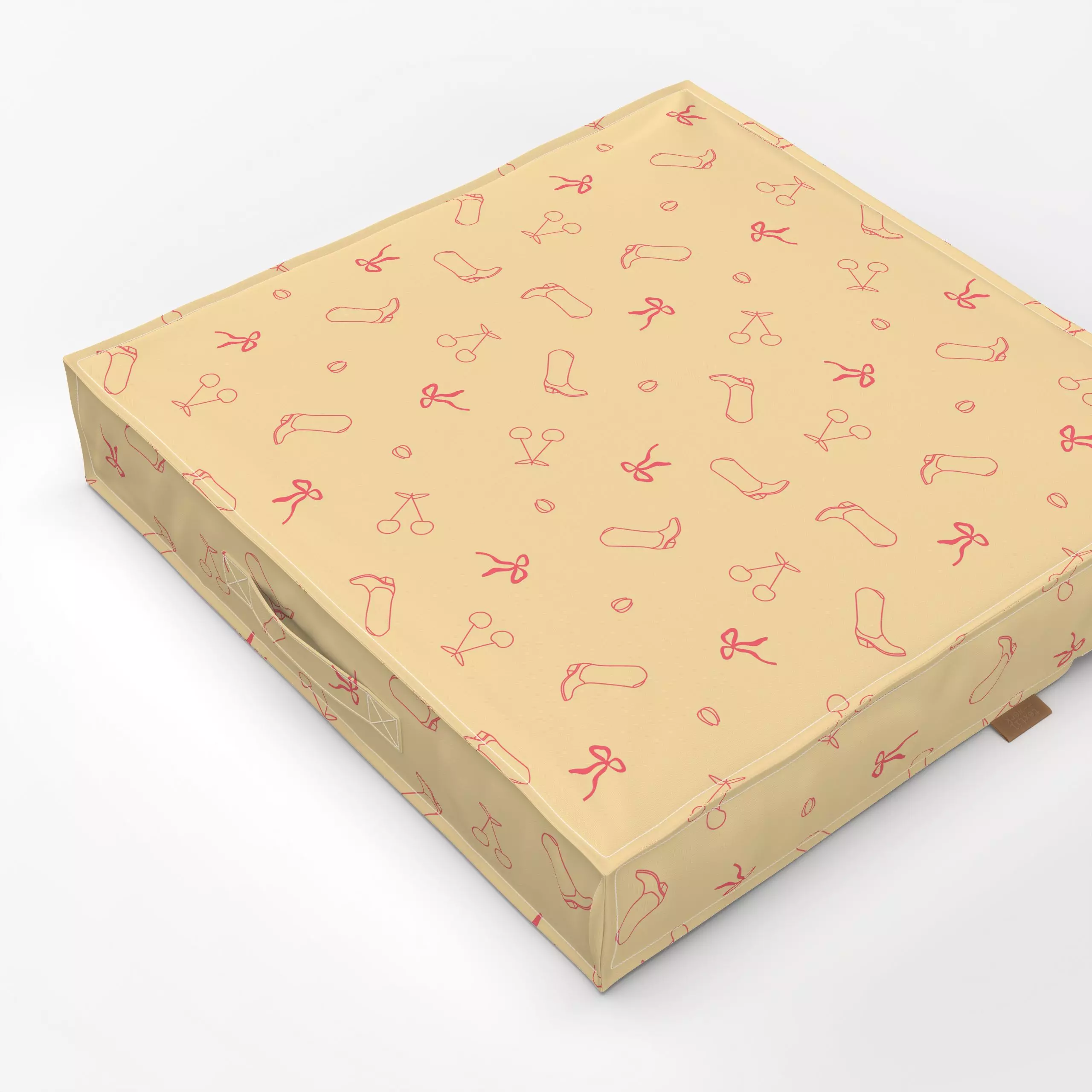 Bodenkissen Mädchen Pattern Gelb - Kinderzimmer & Motive für Kinder - von „Jana Moßmann"; Tulpen, Blüten, Kirschen, aestheti...