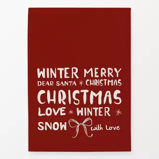 Geschirrtücher Christmas Typo rot