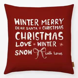 Kissen Christmas Typo rot