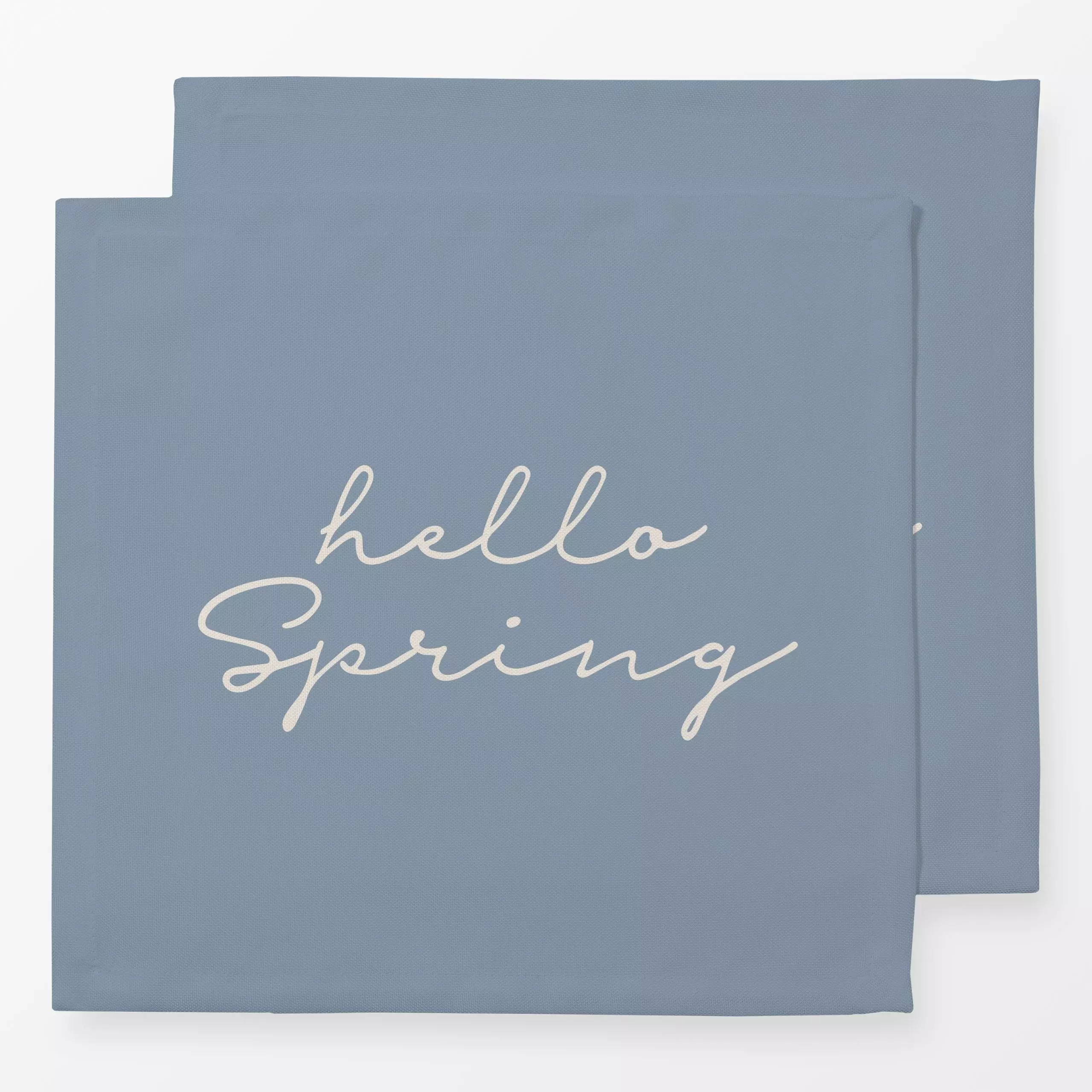 Servietten Hello Spring blau - Frühling, Sprüche & Schriftzüge, Anlässe, Ostern - von „Studio Kesse x petitsourirdesign"; ty...