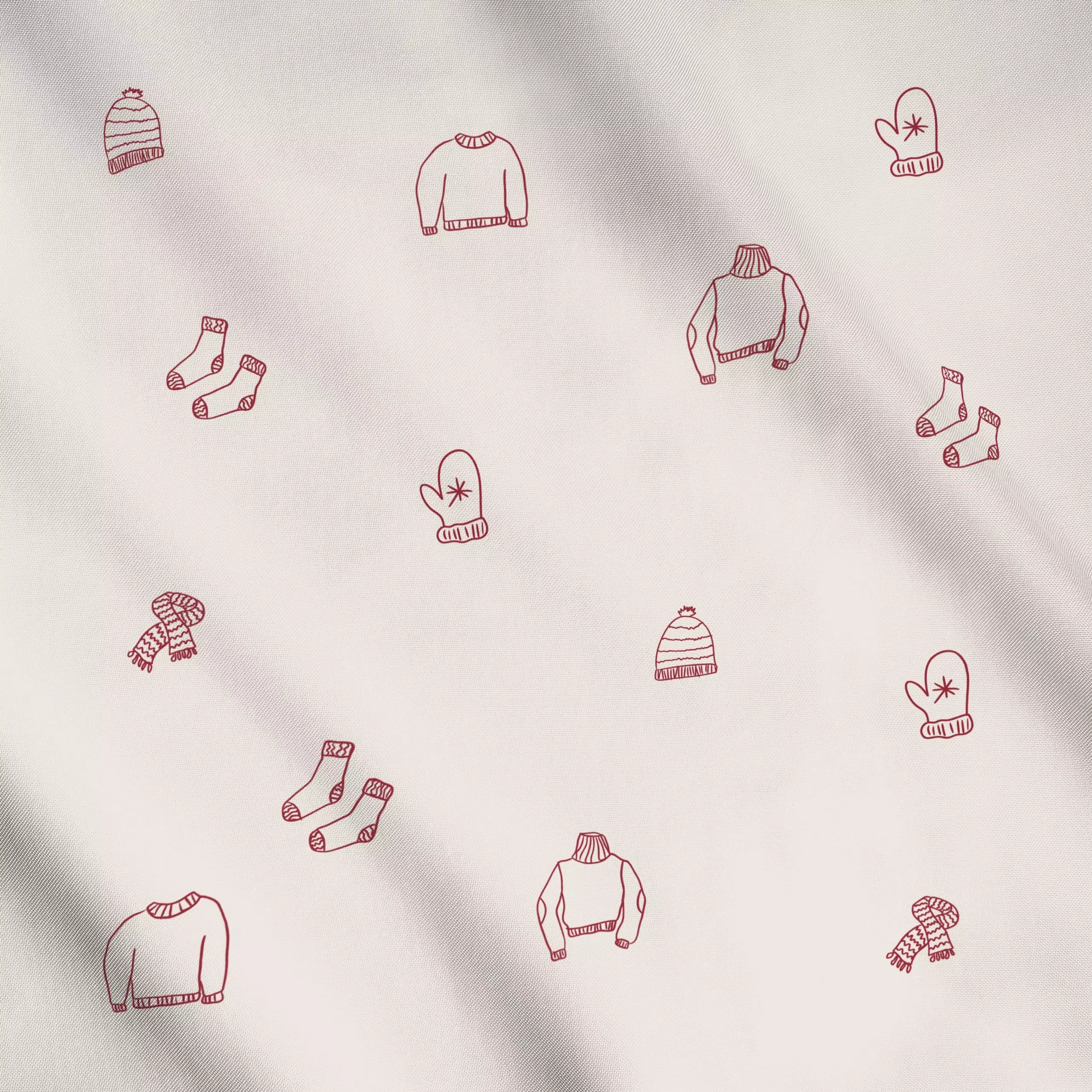 Meterware Sweater Weather Dunkelrot - Weihnachten, Anlässe - von „textilwerk"; Illustration, skandinavisch, Weihnachten, Wei...
