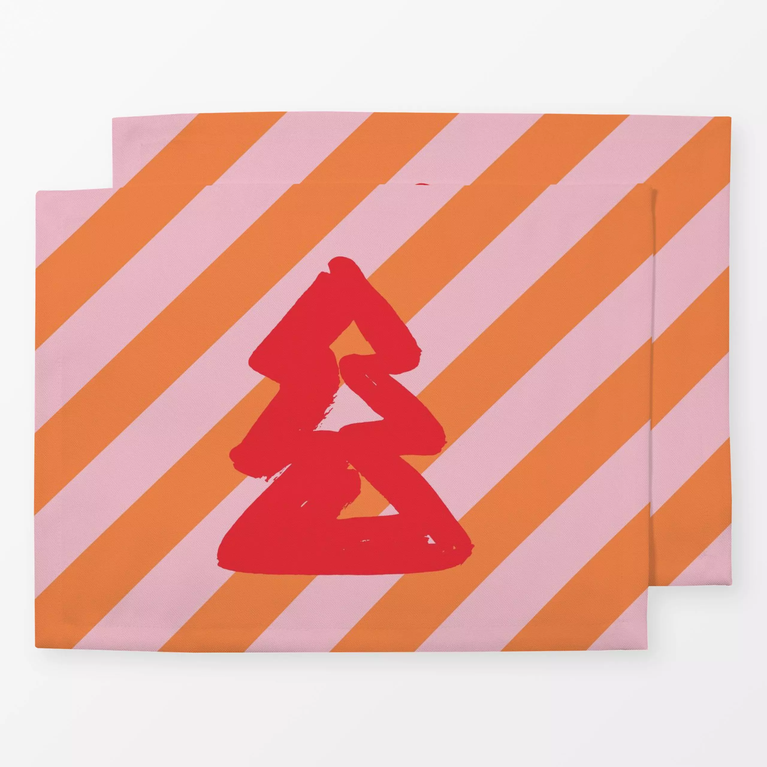 Tischset Weihnachtsbaum Stripes - Weihnachten, Anlässe - von „Kruth Design"; Streifen, Weihnachtsbaum, Weihnachten, bunt, we...