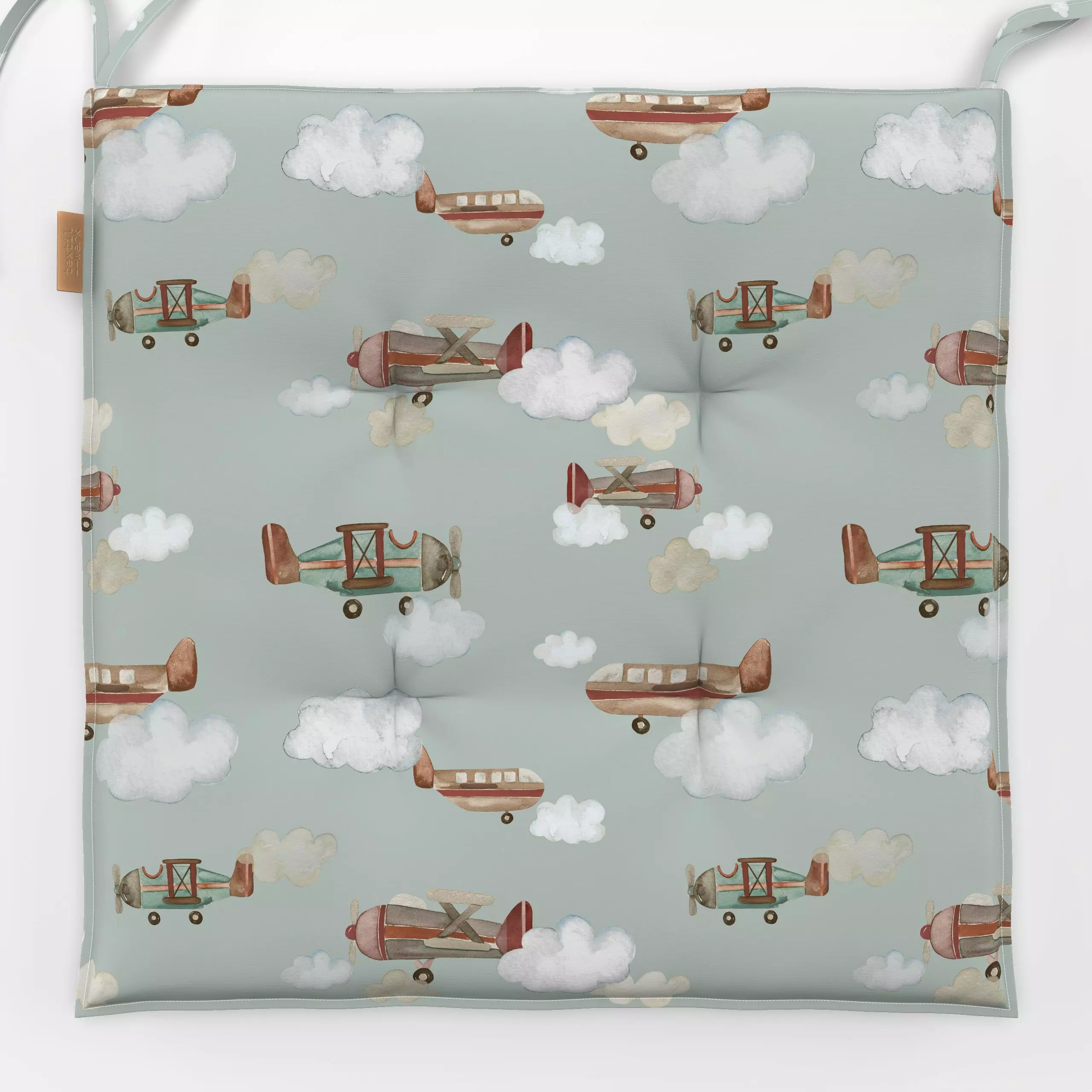 Sitzkissen Über den Wolken - Kinderzimmer & Motive für Kinder - von „Sabrina Ziegenhorn"; Kinder, Retro, Wolken & Himmel, Ki...