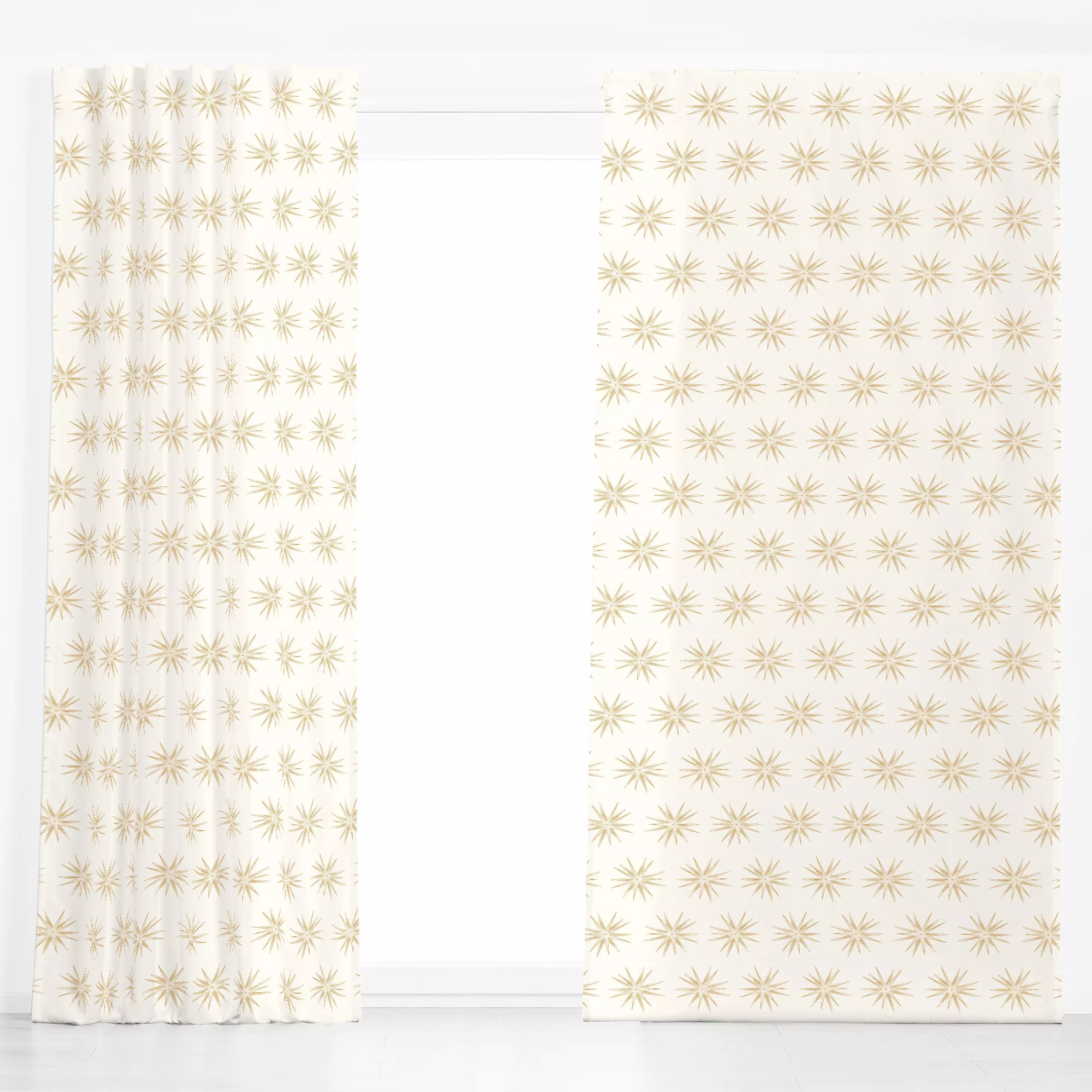 Dekovorhang Papierstern Gold - Weihnachten, Symbole & Muster - von „Kathrin Woo"; Muster, skandinavisch, Geometrisch, Hygge,...