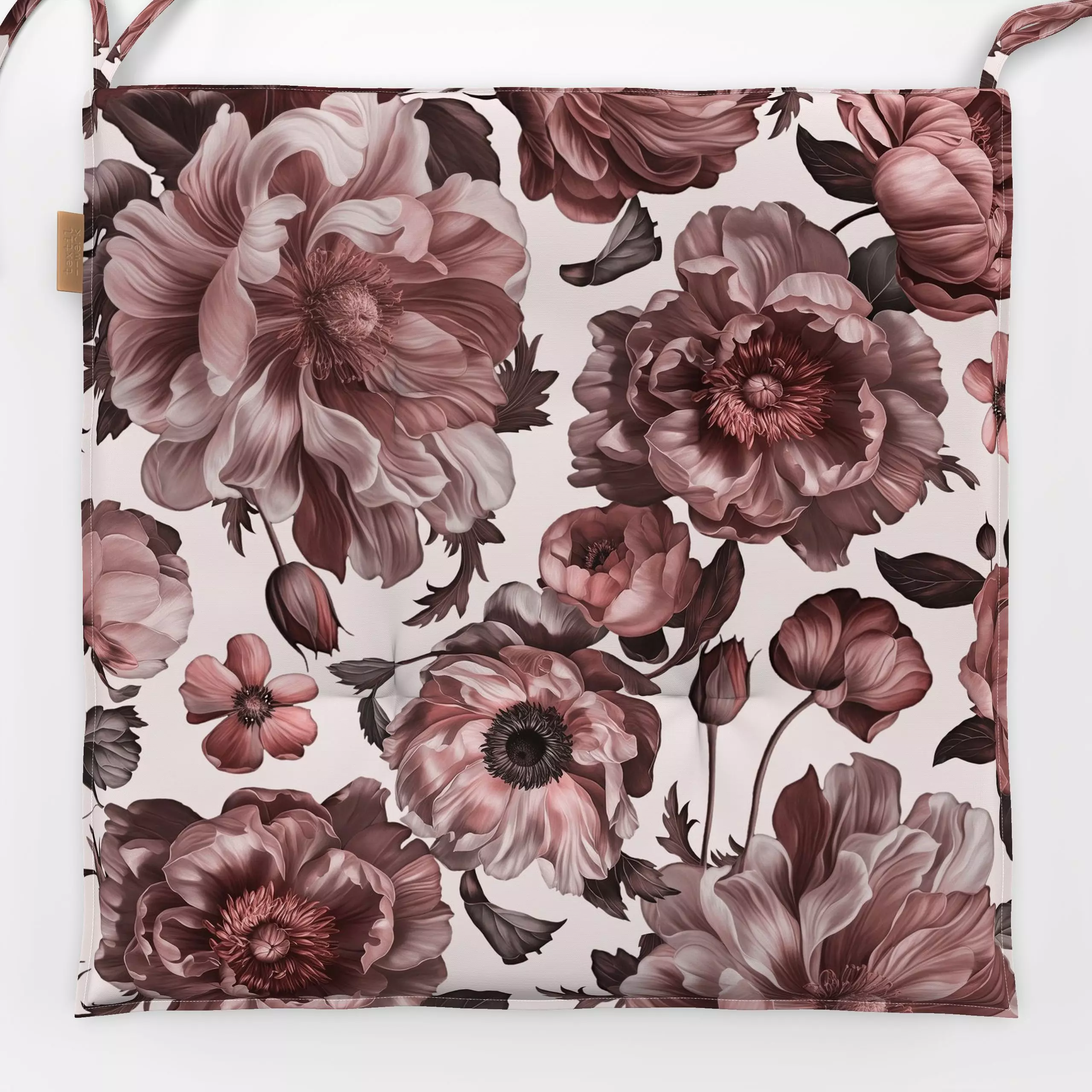 Sitzkissen Opulent Flower Drama Pink - Blumen & Florales, Pflanzen & Botanik - von „Andrea Haase"; Sommerblumen, vintage, No...