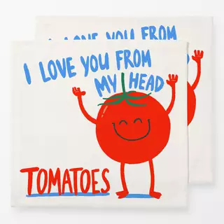 Servietten Love you from my head tomatoes