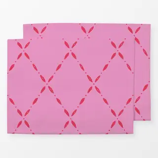 Tischset Rautenmuster pink rot