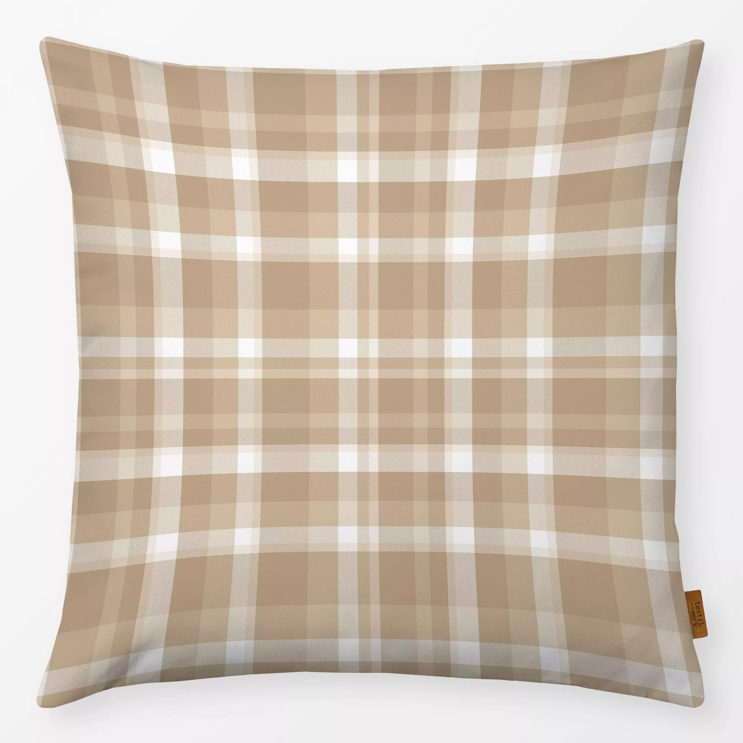 Kissen Plaid Beige - Herbst, Symbole & Muster - von „Mareen Heinz"