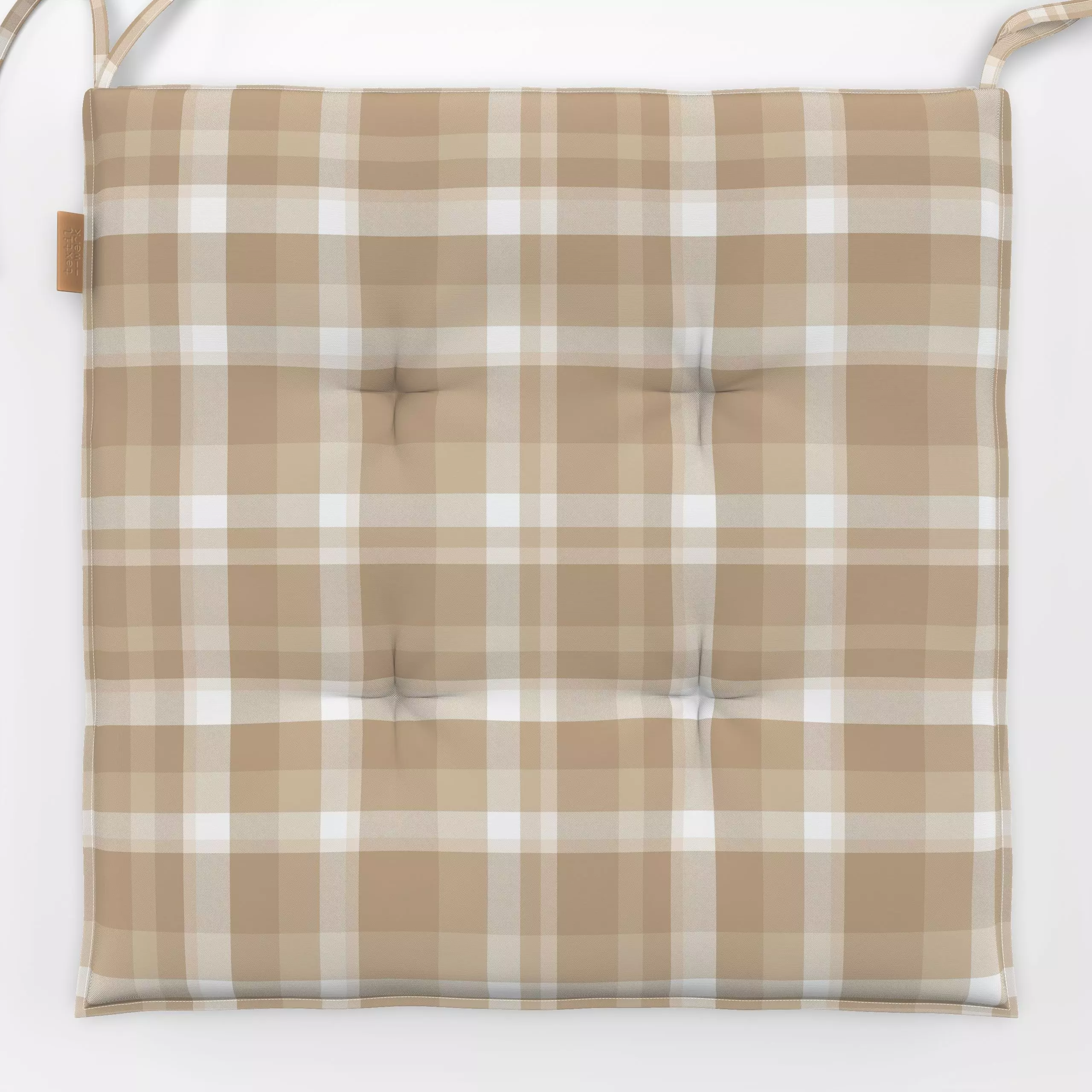 Sitzkissen Plaid Beige - Herbst, Symbole & Muster - von „Mareen Heinz"