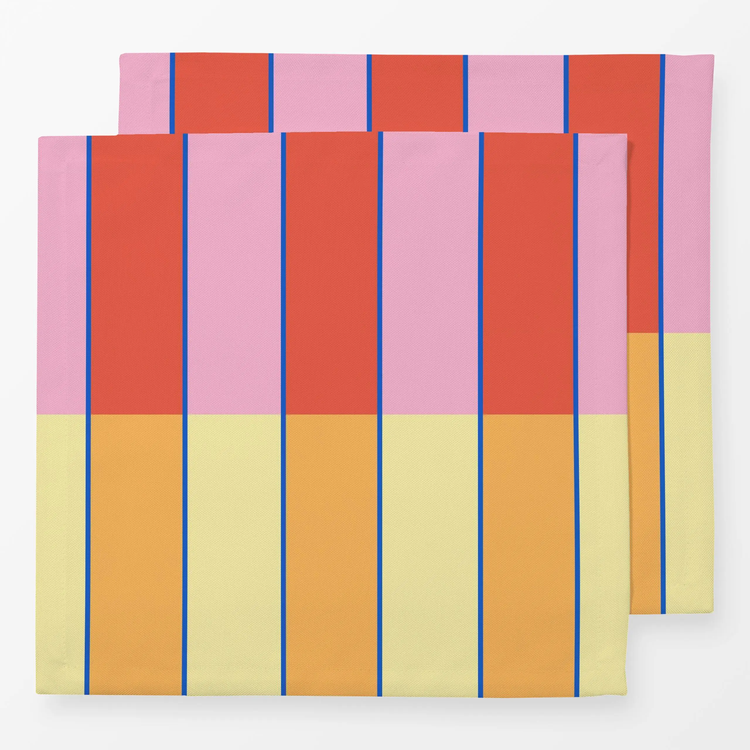 Servietten Summer Stripes Mix - Symbole & Muster - von „Ines Keck"; Linien, Streifen, summer, rot, Summerfeeling, stripes, g...