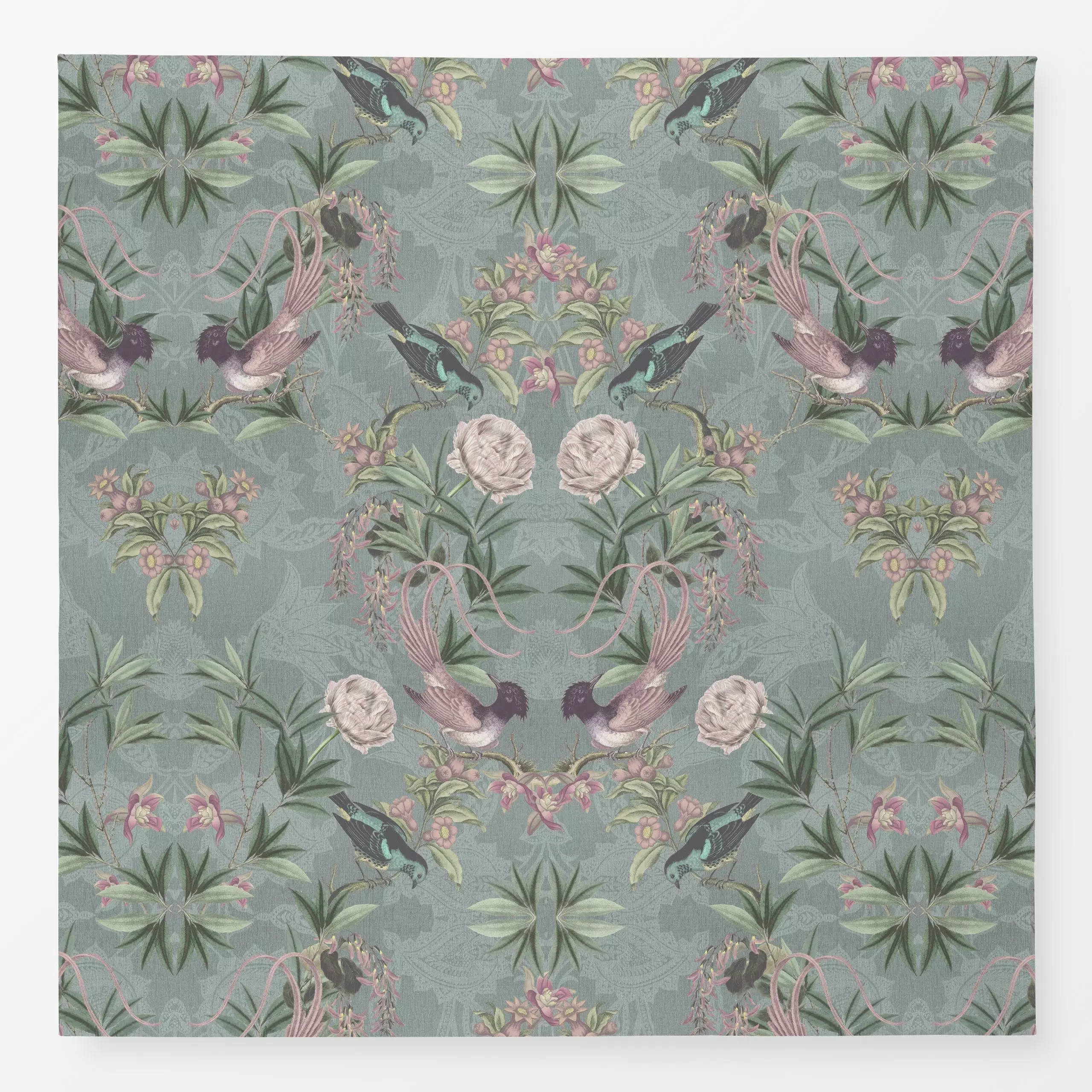 Tischdecke Vintage Vögel und Tulpen 2 - Blumen & Florales, Tiere, Pflanzen & Botanik - von „Bloomery Decor"; Retro, Pflanzen...